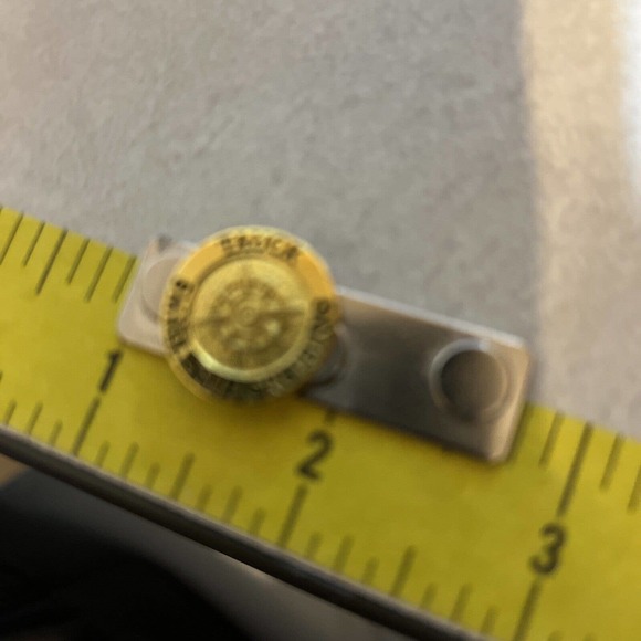 Tauck Small Ship Sailing Tie Tack Lapel Pin With Magnet Gold Tone Wheel ￼ - Picture 4 of 5